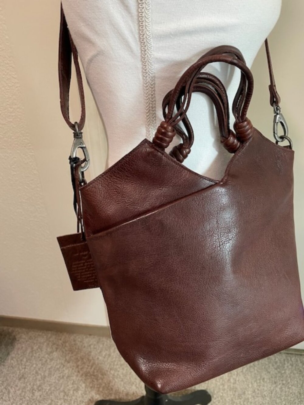 Latico Leathers Nash Tote Crossbody Brown NEW - Picture 2 of 9